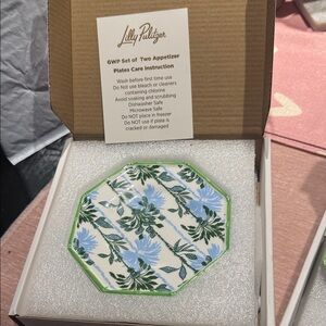 Lilly Pulitzer Blue and Green Floral Plates